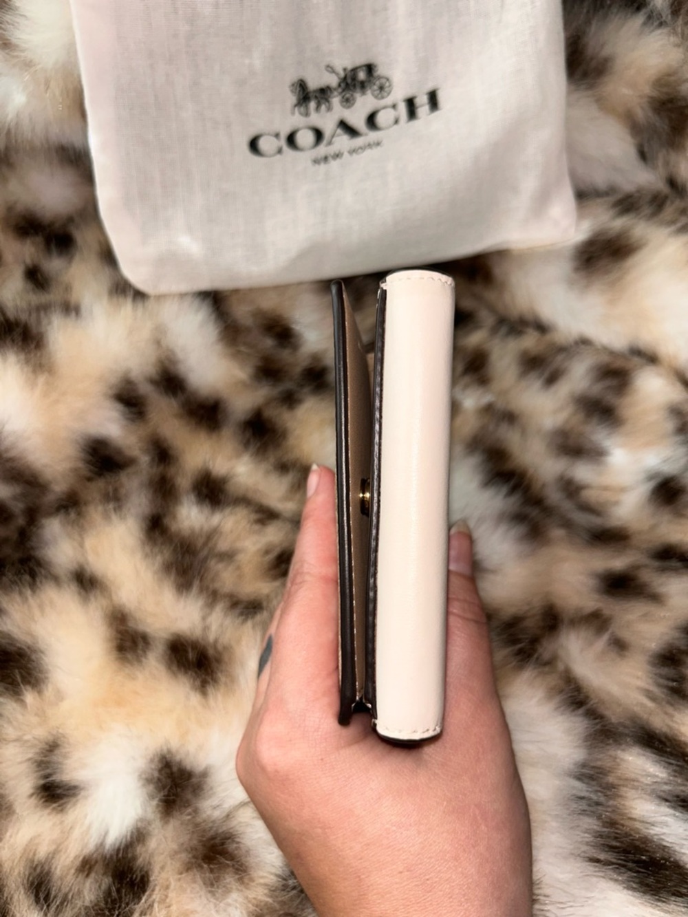 Coach Eliza Small Wallet in Signature Canvas CP255 in Gold/Light Khaki Chalk - Picture 5 of 14